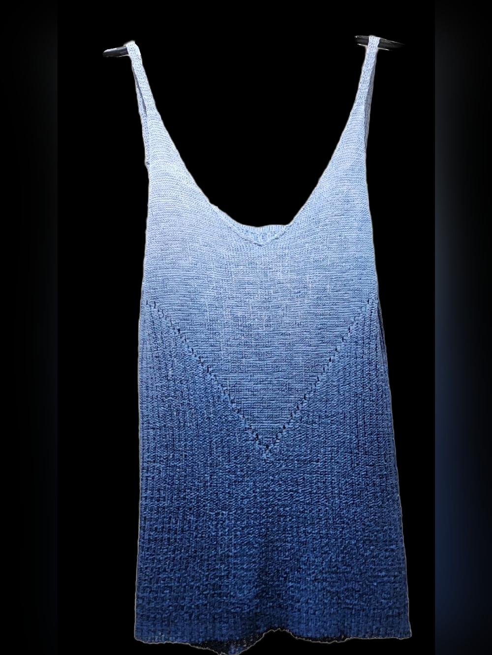 Vintage 1970s Knit Blue Ombre Tank Top